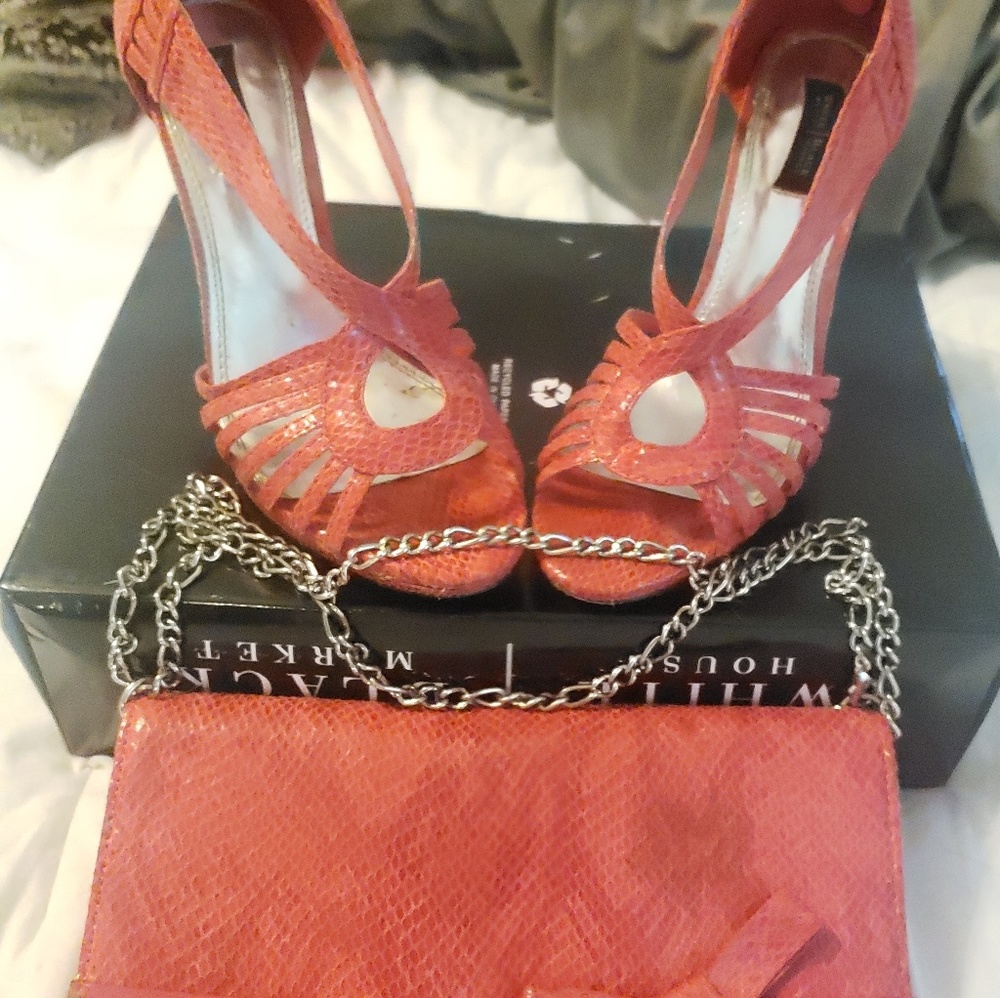 White House Black Market Lucille Shoes and Matching clutch